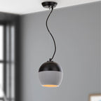 SAFAVIEH Lighting Nere Adjustable 1-Light Grey / Black Pendant - 7.875 x7.875 x10-82  - Grey/Black - 8Wx8Dx82H