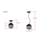SAFAVIEH Lighting Nere Adjustable 1-Light Grey / Black Pendant - 7.875 x7.875 x10-82  - Grey/Black - 8Wx8Dx82H