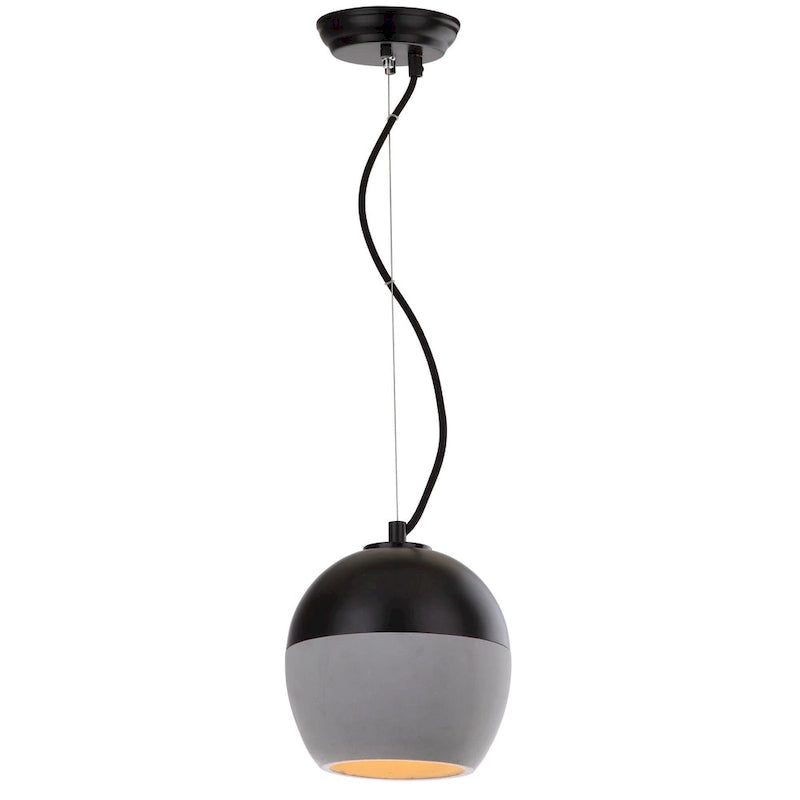 SAFAVIEH Lighting Nere Adjustable 1-Light Grey / Black Pendant - 7.875 x7.875 x10-82  - Grey/Black - 8Wx8Dx82H