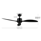 SAFAVIEH Lighting Beckie Harlin Black 3-Speed Ceiling Fan with Remote - 52  W x 52  L x 12.25 -17.25  H - 52Wx52Dx17H