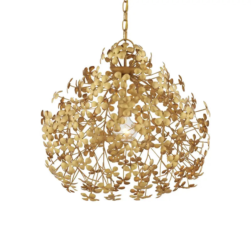 Currey & Company Cloverfield Gold Pendant - 20 h x 23 dia