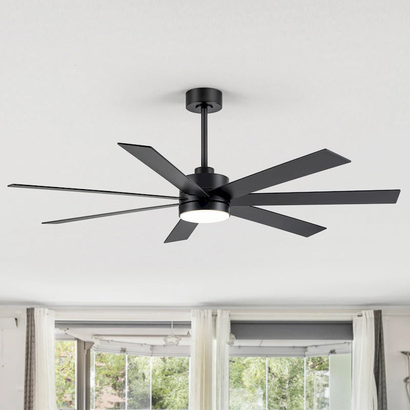 60  Modern Reversible 7-Blade LED Ceiling Fan with Remote and Light Kit