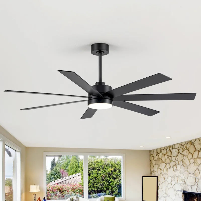 60  Modern Reversible 7-Blade LED Ceiling Fan with Remote and Light Kit