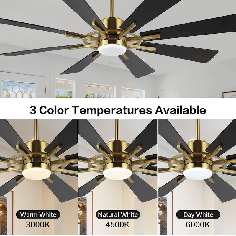 72  Modern 8-Blade Windmill LED Large Ceiling Fan with Remote