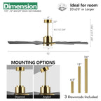 72  Modern 8-Blade Windmill LED Large Ceiling Fan with Remote