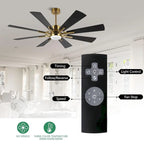 72  Modern 8-Blade Windmill LED Large Ceiling Fan with Remote