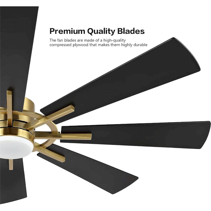 72  Modern 8-Blade Windmill LED Large Ceiling Fan with Remote