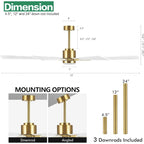 72  Modern 8-Blade Windmill LED Large Ceiling Fan with Remote