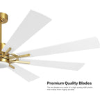 72  Modern 8-Blade Windmill LED Large Ceiling Fan with Remote
