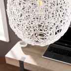 SEI Furniture Algunas Transitional White Woven Fiber Pendant Shade