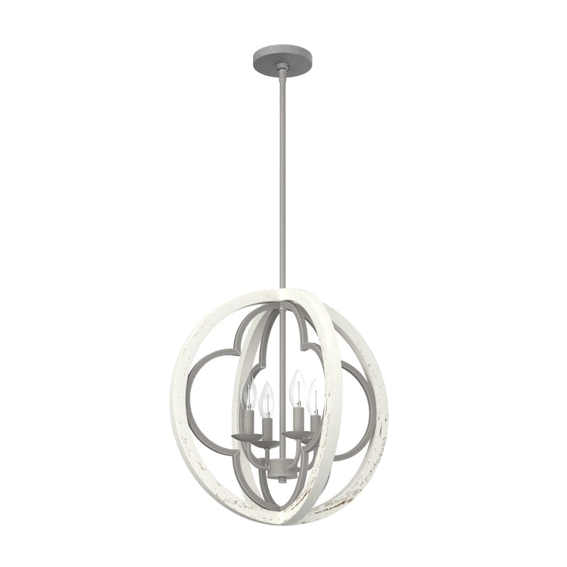 Hunter 19  Gablecrest 4-Light Pendant - Kitchen Island, Dining Room, Entry - Modern Farmhouse, French Country, Distressed