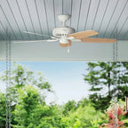Hunter 52  Newsome Outdoor Ceiling Fan with Pull Chain, Damp Rated