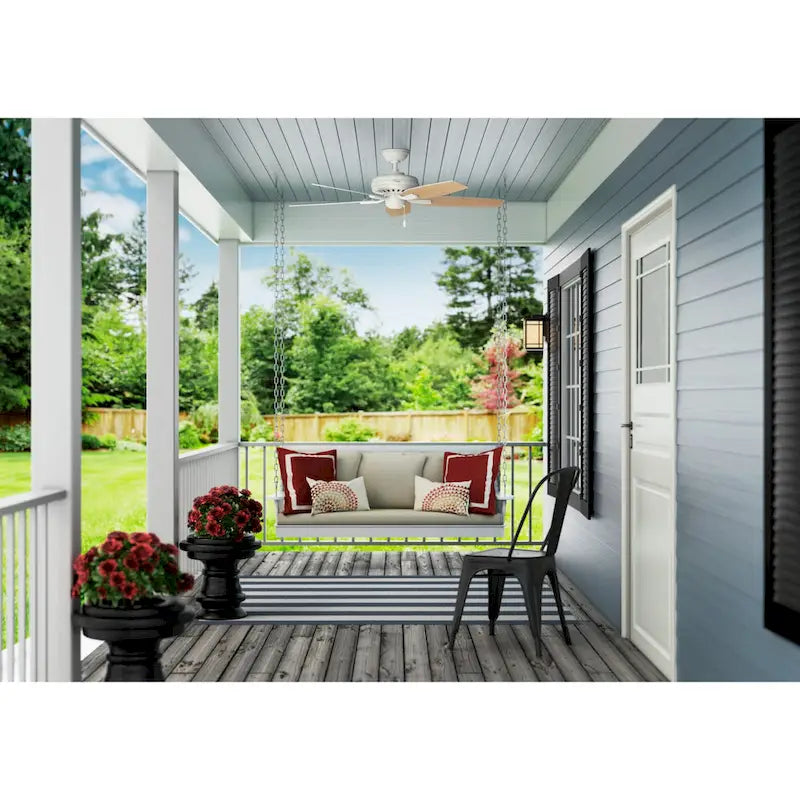 Hunter 52  Newsome Outdoor Ceiling Fan with Pull Chain, Damp Rated