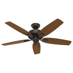 Hunter 52  Newsome Outdoor Ceiling Fan with Pull Chain, Damp Rated