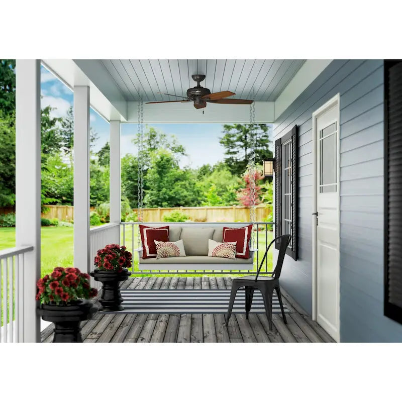 Hunter 52  Newsome Outdoor Ceiling Fan with Pull Chain, Damp Rated