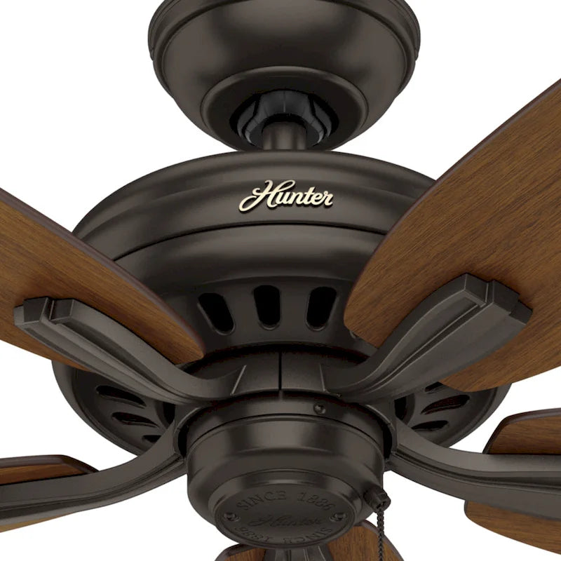 Hunter 52  Newsome Outdoor Ceiling Fan with Pull Chain, Damp Rated