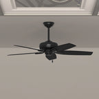 Hunter 52  Newsome Outdoor Ceiling Fan with Pull Chain, Damp Rated