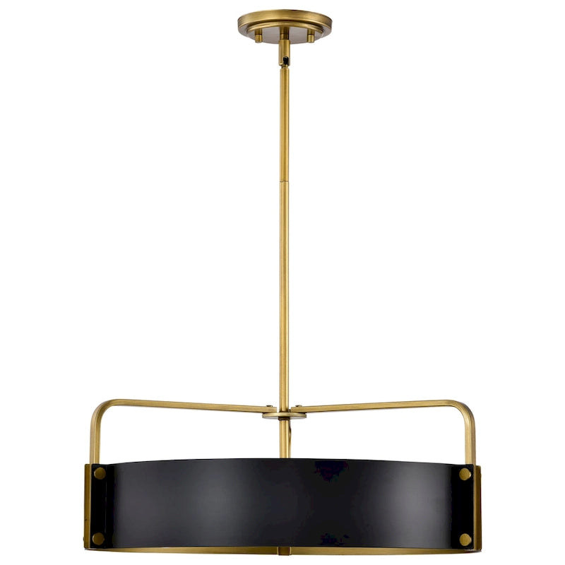 Altos 5 Light Large Pendant - Matte Black and Natural Brass Finish