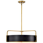 Altos 5 Light Large Pendant - Matte Black and Natural Brass Finish