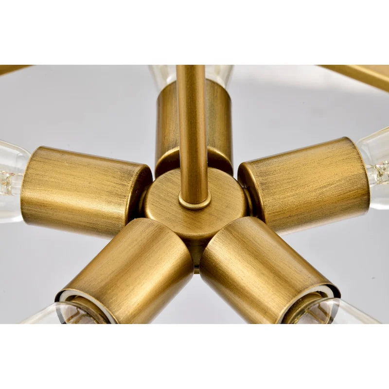 Altos 5 Light Large Pendant - Matte Black and Natural Brass Finish