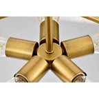 Altos 5 Light Large Pendant - Matte Black and Natural Brass Finish