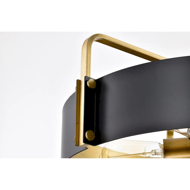 Altos 5 Light Large Pendant - Matte Black and Natural Brass Finish