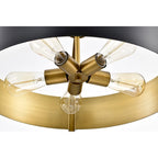 Altos 5 Light Large Pendant - Matte Black and Natural Brass Finish