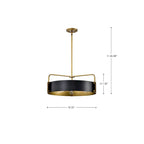 Altos 5 Light Large Pendant - Matte Black and Natural Brass Finish