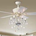 Havorand II 5-light Crystal 5-blade 52-inch White Finish Ceiling Fan