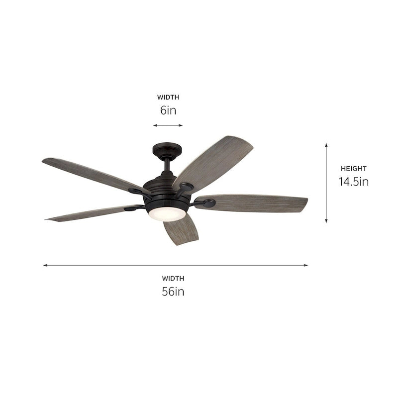 Kichler Lighting Tranquil 56 inch Integrated LED Indoor/Outdoor Ceiling Fan
