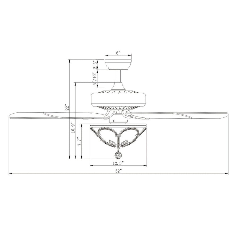 Silver Orchid Frederick 5-Blade Lighted Ceiling Fan