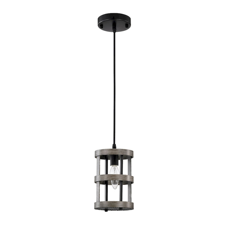Dania 6 Inch Wood Grain Finish Single Light Pendant