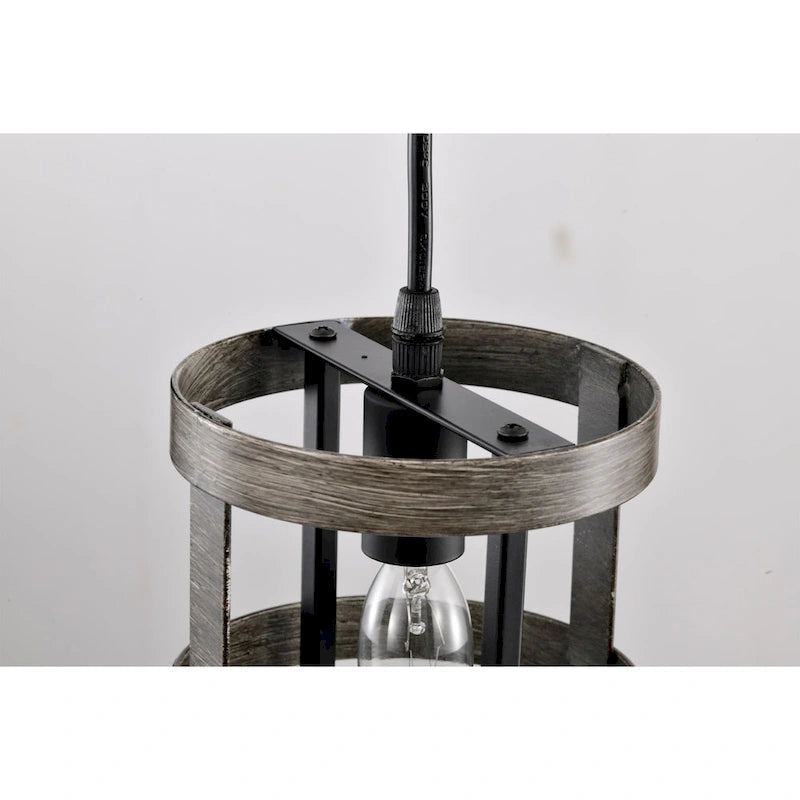 Dania 6 Inch Wood Grain Finish Single Light Pendant