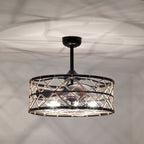 Sylvette 25-inch Brown 6 Lights 3 Blades Lighted Ceiling Fan with Remote