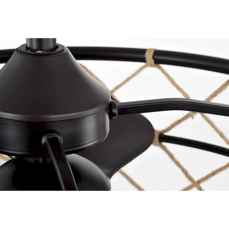 Sylvette 25-inch Brown 6 Lights 3 Blades Lighted Ceiling Fan with Remote