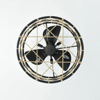 Sylvette 25-inch Brown 6 Lights 3 Blades Lighted Ceiling Fan with Remote