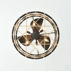 Sylvette 25-inch Brown 6 Lights 3 Blades Lighted Ceiling Fan with Remote