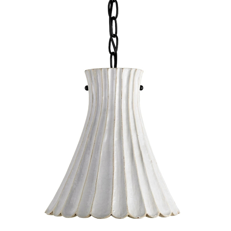 Currey & Company Jazz White Pendant - 10 h x 10 dia