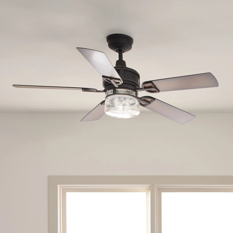 Kichler Lighting Lyndon Patio 52-inch LED Ceiling Fan Distressed Black