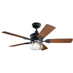 Kichler Lighting Lyndon Patio 52-inch LED Ceiling Fan Distressed Black