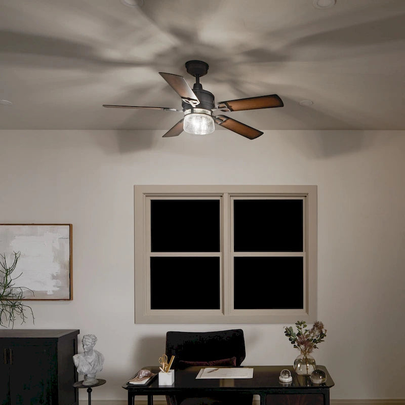 Kichler Lighting Lyndon Patio 52-inch LED Ceiling Fan Distressed Black