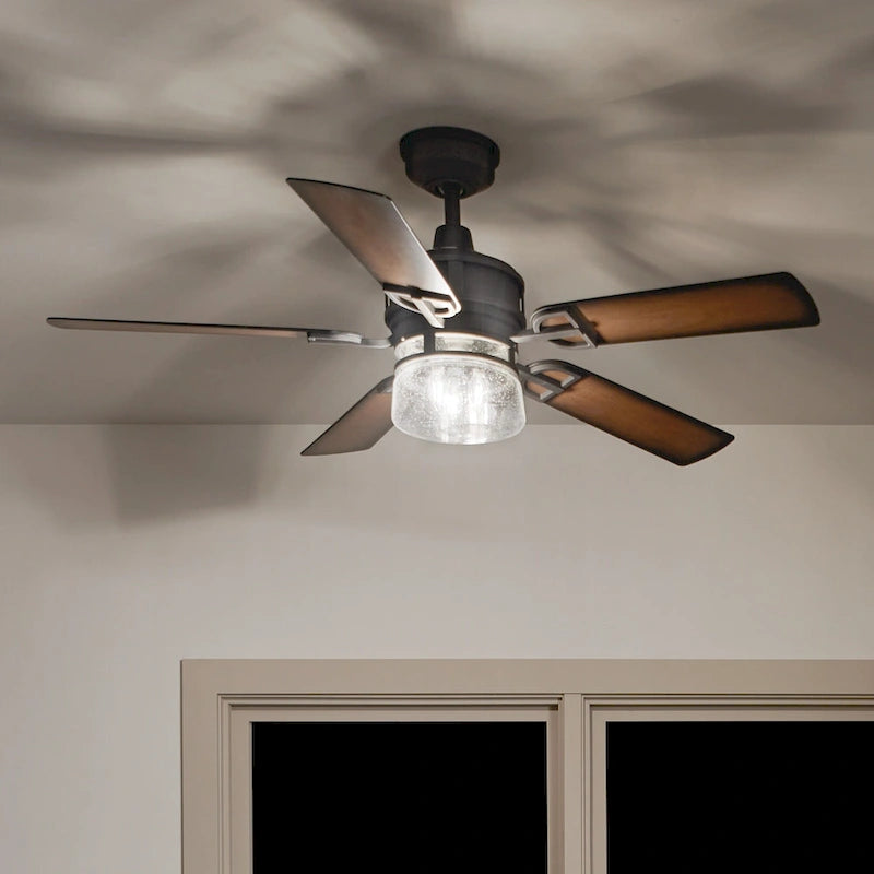 Kichler Lighting Lyndon Patio 52-inch LED Ceiling Fan Distressed Black