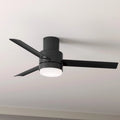 Hunter 52  Gilmour Outdoor Low Profile Ceiling Fan with LED Light, Handheld Remote, Damp Rated - Contemporary, Transitional