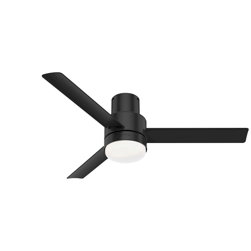 Hunter 52  Gilmour Outdoor Low Profile Ceiling Fan with LED Light, Handheld Remote, Damp Rated - Contemporary, Transitional