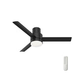 Hunter 52  Gilmour Outdoor Low Profile Ceiling Fan with LED Light, Handheld Remote, Damp Rated - Contemporary, Transitional