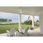 Hunter 52  Gilmour Outdoor Low Profile Ceiling Fan with LED Light, Handheld Remote, Damp Rated - Contemporary, Transitional