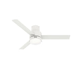 Hunter 52  Gilmour Outdoor Low Profile Ceiling Fan with LED Light, Handheld Remote, Damp Rated - Contemporary, Transitional