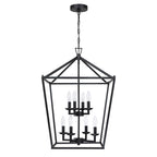 8-Light Geometric Cage Lantern Pendant Light