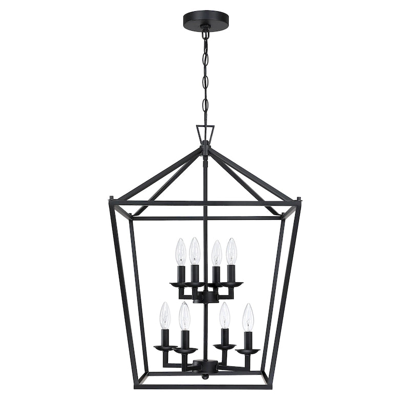 8-Light Geometric Cage Lantern Pendant Light