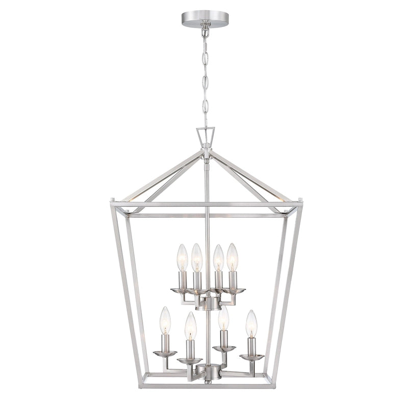 8-Light Geometric Cage Lantern Pendant Light